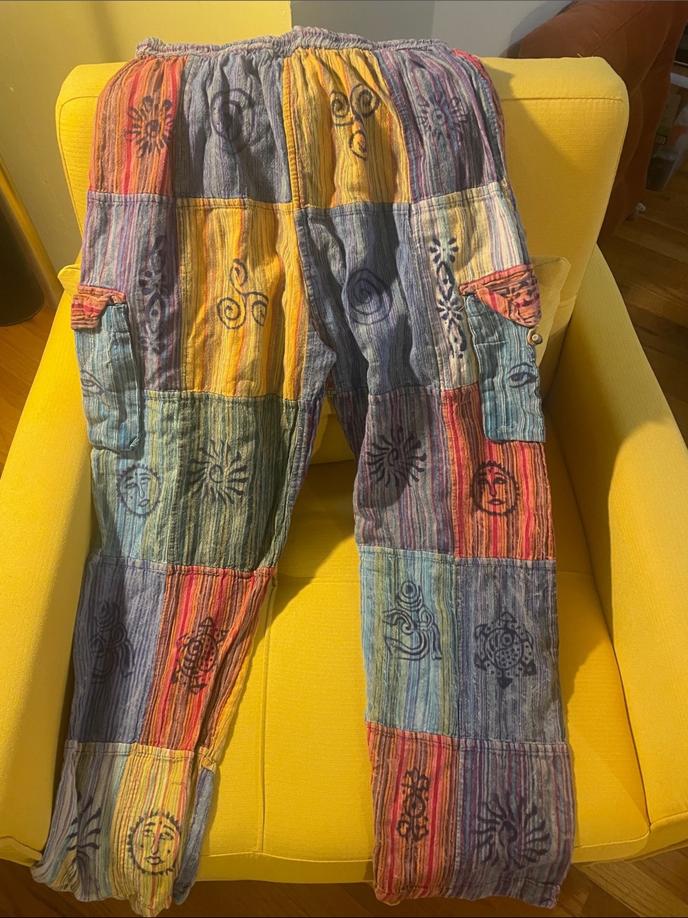 Multi-Color Patchwork Cargo Pants - Picture 6 of 6